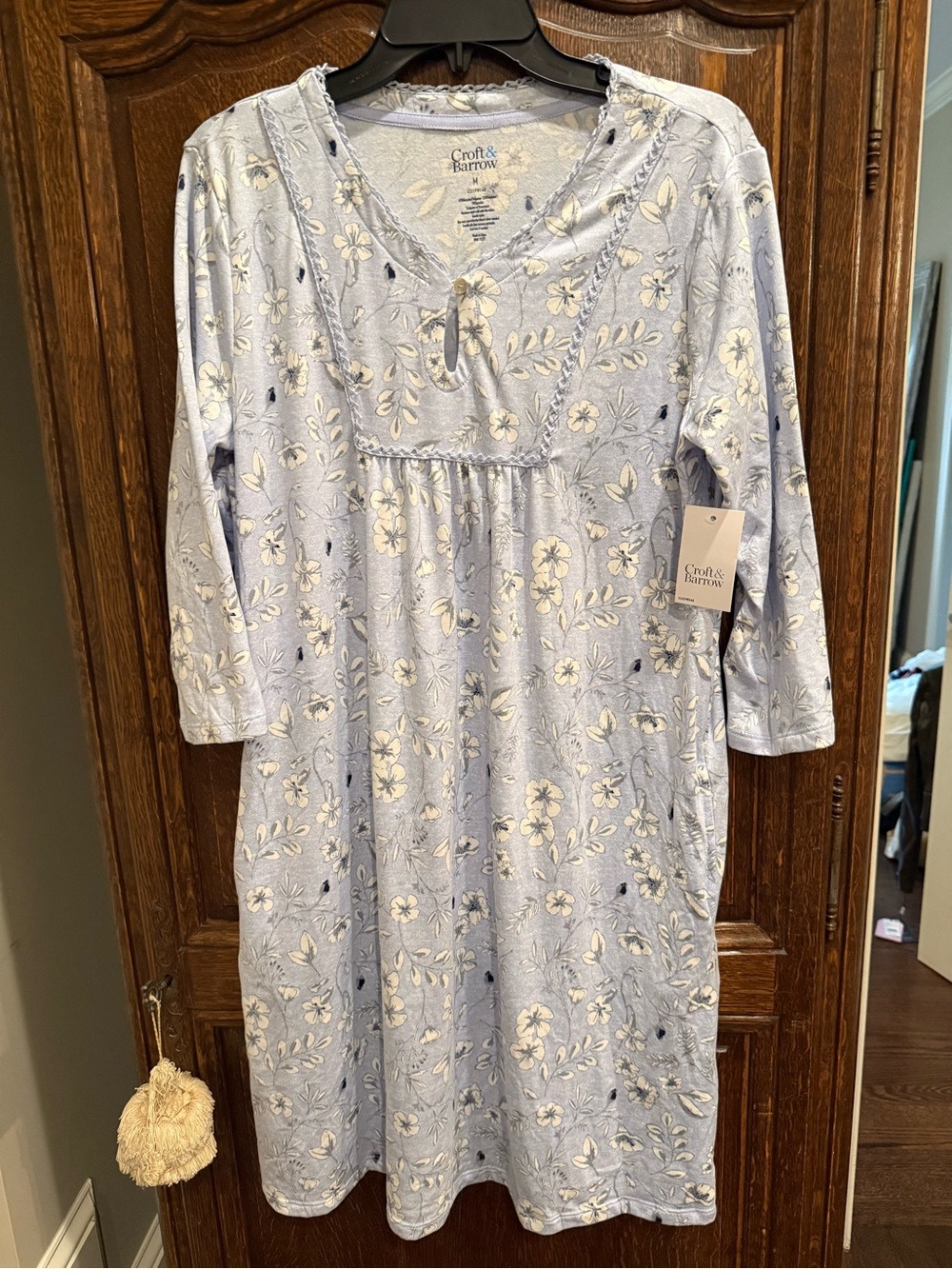 Croft & Barrow Pale Blue Floral Sleep Top